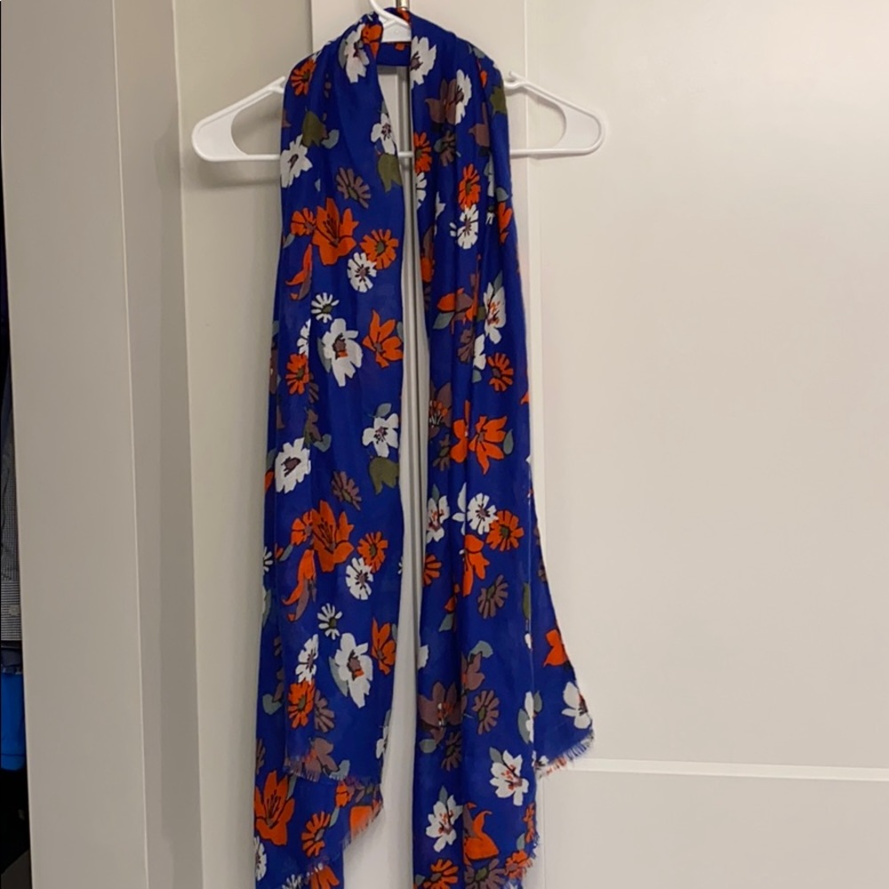 Blue Floral Wrap Scarf